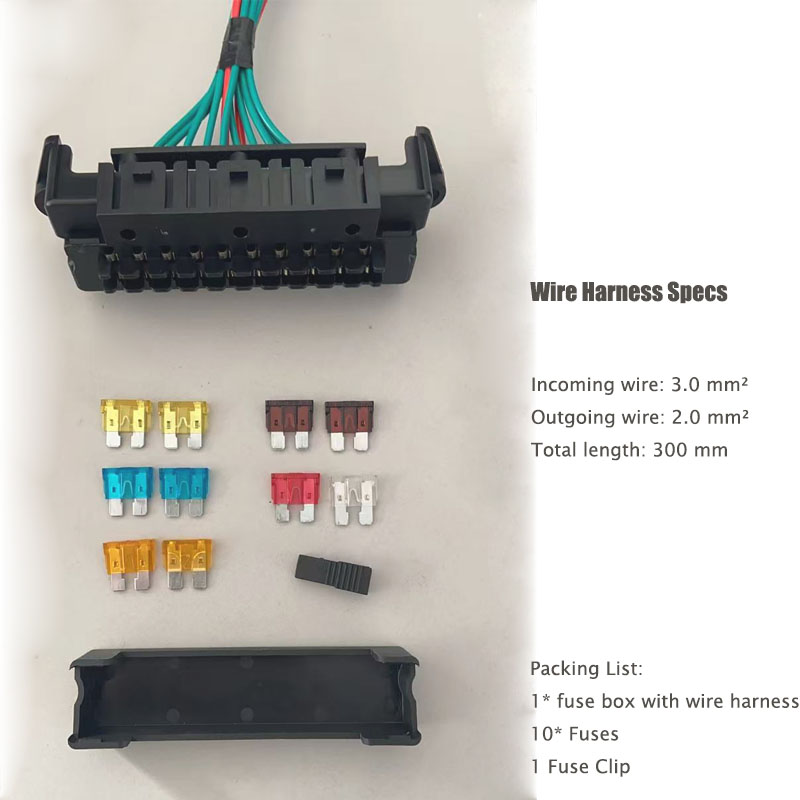 Excavator Parts Fuse Box With Wiring Harness 10 way